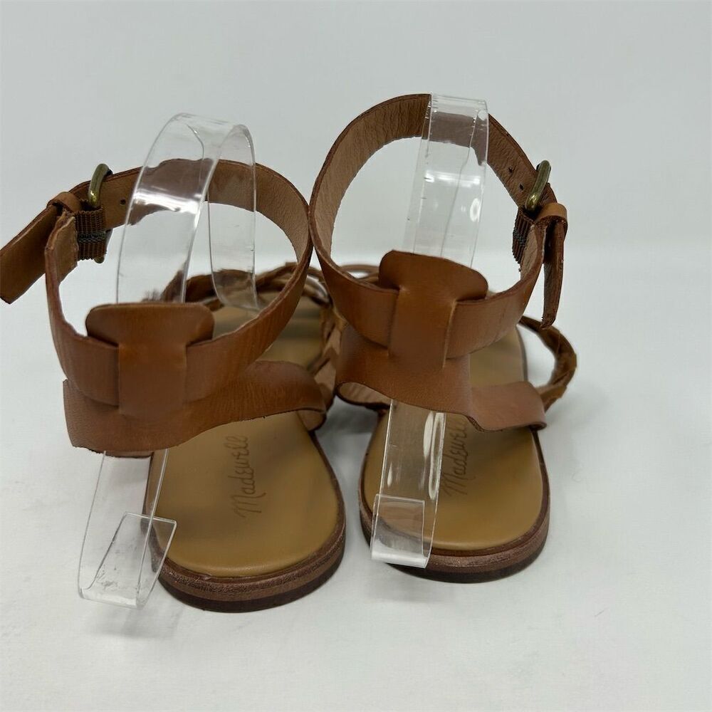 Madewell Cassia Whipstitch Sandals English Saddle Brown Size 10 Summer Casual - Picture 7 of 12